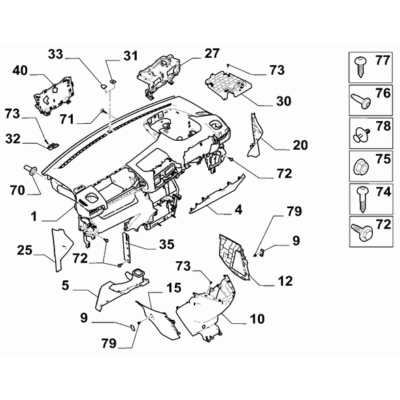 FIAT Doblo 2023-Present Instrument Panel Nut