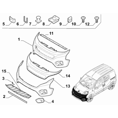 FIAT Fiorino 2007-2021 Front Bumper Plug