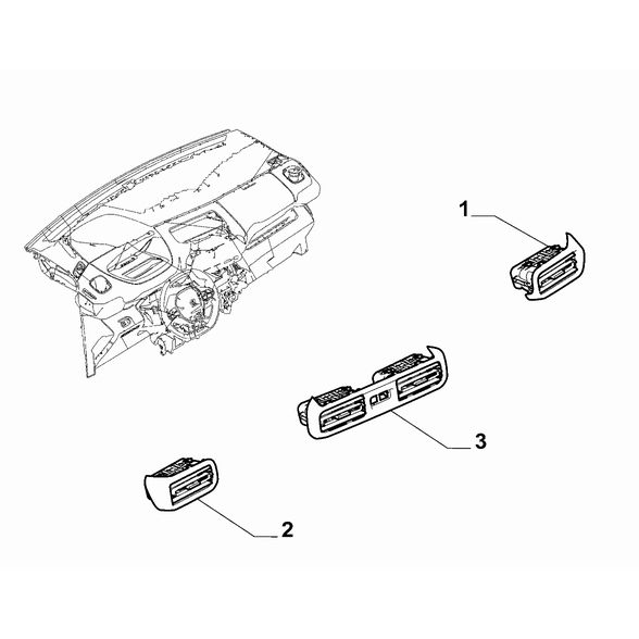 FIAT Doblo 2023-Present Instrument Panel Diffuser
