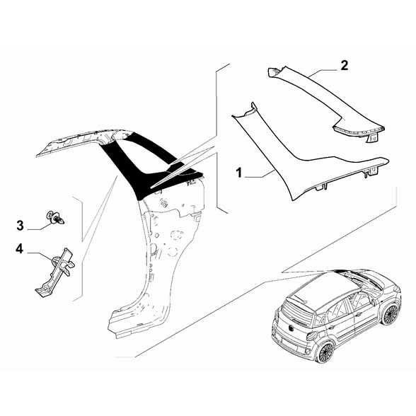 FIAT 500L 2012-2022 Interior Trim Clip