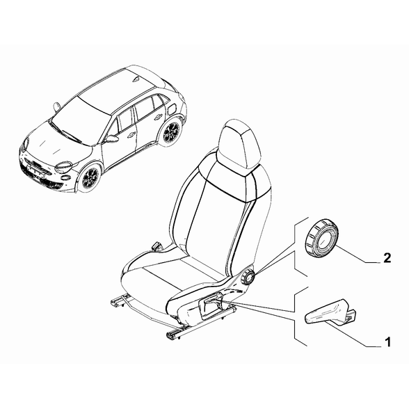 FIAT 600 2023-Present Front Seats Lever