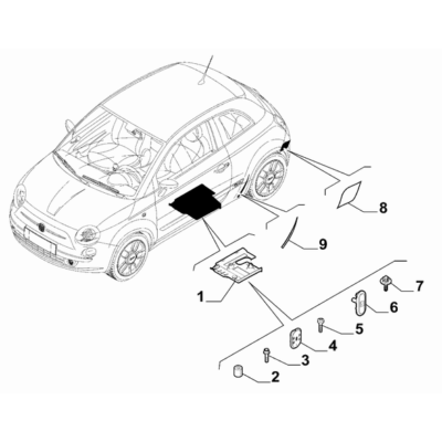 FIAT 500 2007-2016 Guards Button