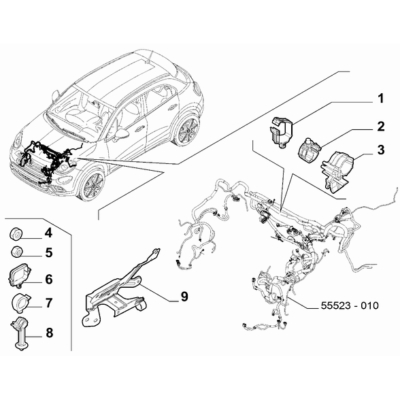 FIAT 500X 2016-Present Cable Set Fixings Nut