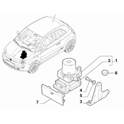 FIAT 500 2016-Present Hydraulic Brake System Bracket