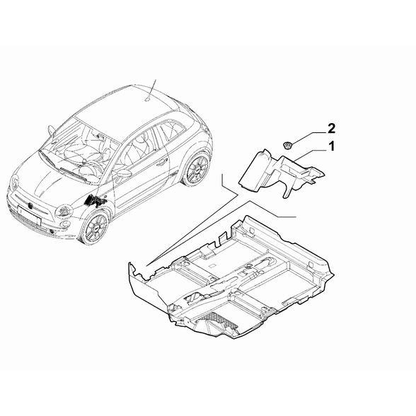 FIAT 500e 2013-Present Passenger Side Mat Bracket