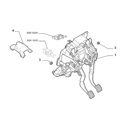 FIAT Grande Punto 2005-2009 Foot Brake Control Support