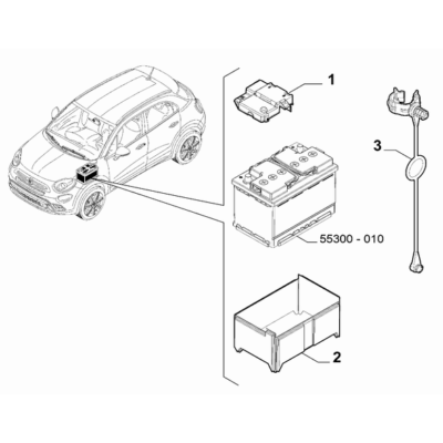 FIAT 500X 2016-Present Battery Cover