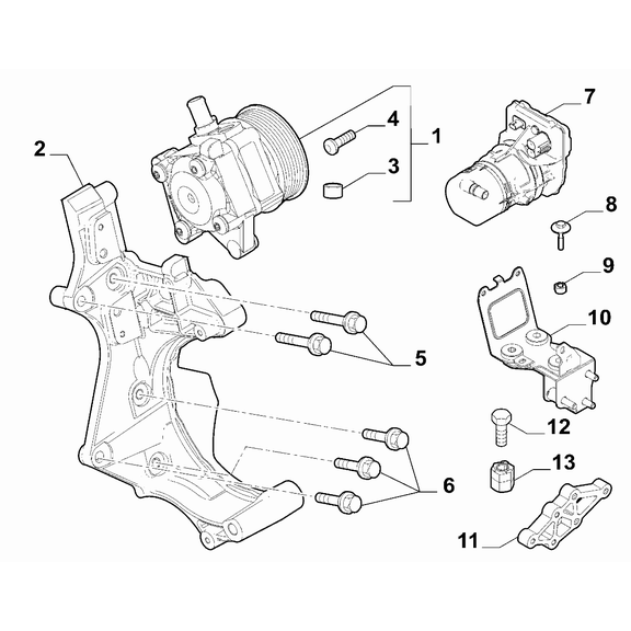 FIAT Ducato 2006-2020 Power Steering Pump Screw And Washerassy