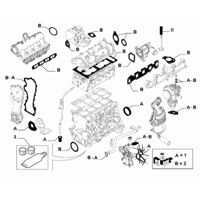 FIAT Fiorino 2007-2021 Crankcase And Cylinder Head Valve Gaskets