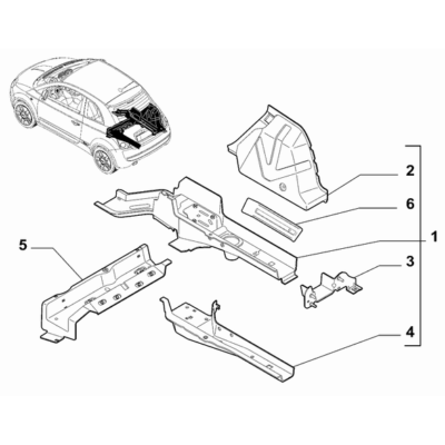 FIAT 500 2007-2016 Floor Pannel Side Member