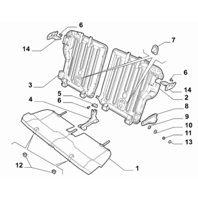 FIAT 500e 2013-Present Rear Seat Framing