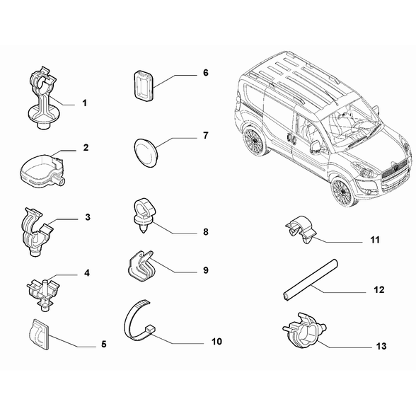 FIAT Doblo 2011-2022 Cable Set Fixings Clip