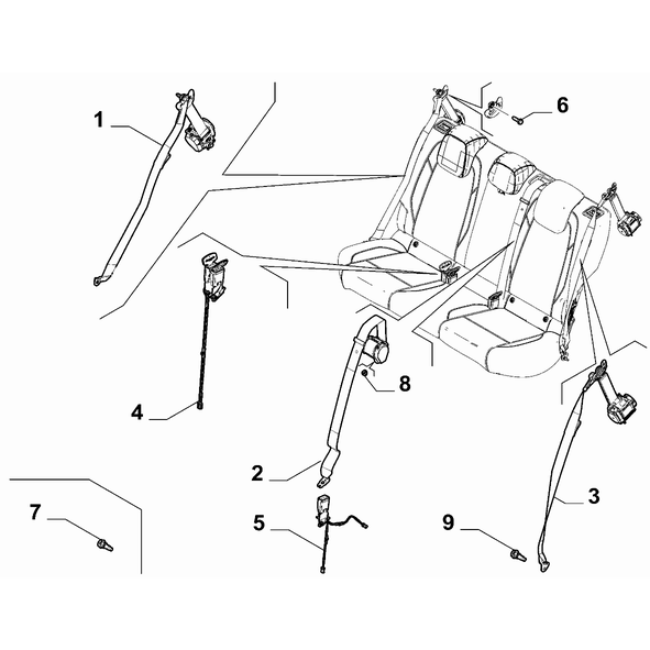 FIAT 600 2023-Present Seat Belts Safety Belt
