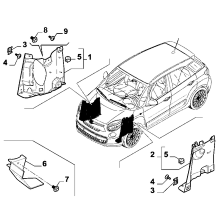 FIAT 500L 2012-2022 Frame Guards Screw