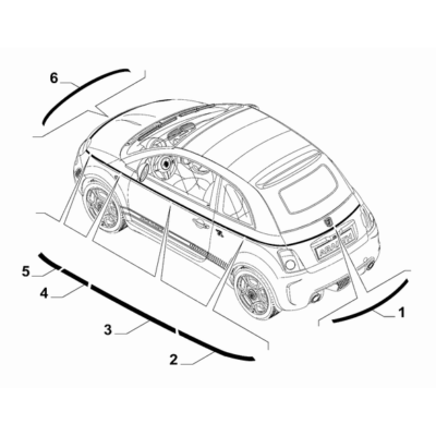 FIAT Abarth 595 2012-Present Type Plate Adhesive Tape