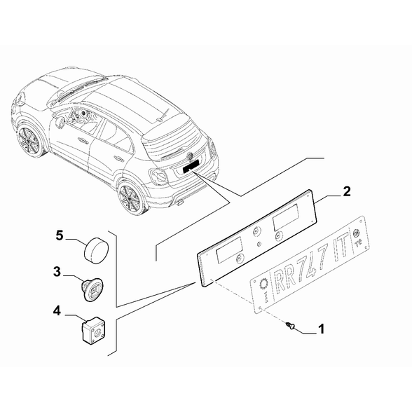 FIAT 500X 2016-Present Rear Bumper Screw