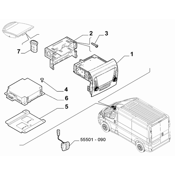 FIAT Ducato 2006-2020 Car Radio Devices Bracket