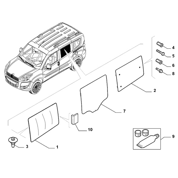 FIAT Doblo 2011-2022 Rear Side Window Sealer
