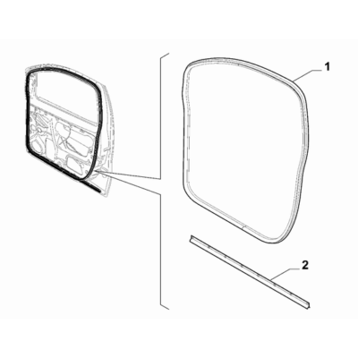 FIAT Fiorino 2022-Present Side Front Doors Rubber Weather_Strip