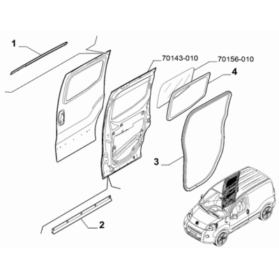 FIAT Fiorino 2022-Present Sliding Doors Seal Gasket
