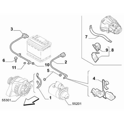 FIAT 500 2007-2016 Battery Lock Washer