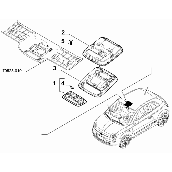 FIAT 500e 2013-Present Inner Lighting Bracket