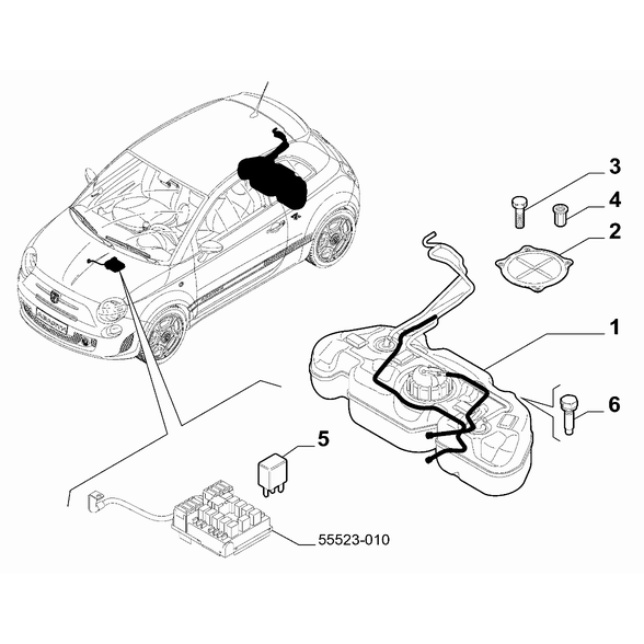 FIAT Abarth 595 2012-Present Fuel Tank Cover