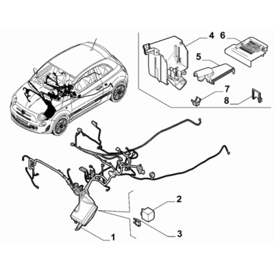 FIAT 500 2016-Present Cable Harness (Front) Cable Harness
