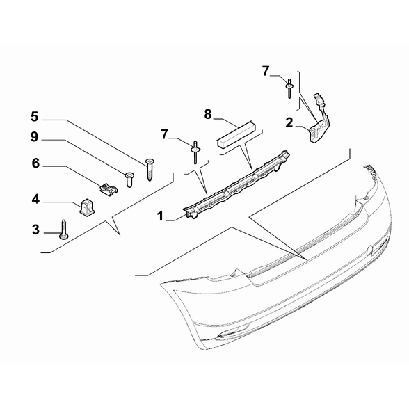 FIAT 500 2016-Present Rear Bumper Bracket