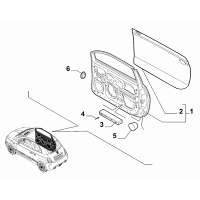 FIAT Abarth 595 2012-Present Side Front Doors Absorber