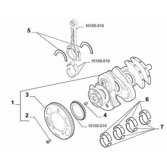 FIAT 500 2016-Present Crankshaft And Flywheel Crankshaft