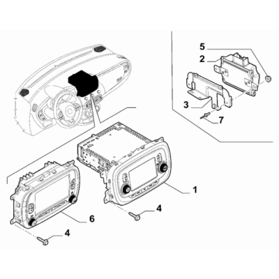 FIAT 500X 2016-Present Car Radio Devices Bracket