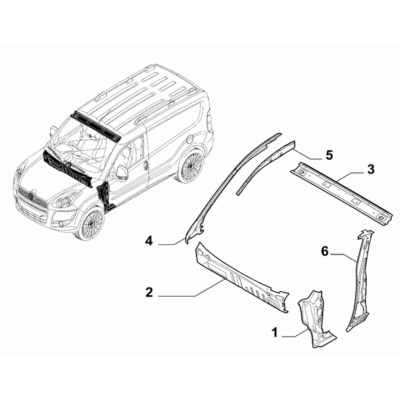 FIAT Doblo 2011-2022 Bodyshell,Structure (Central Part) Reinforcement