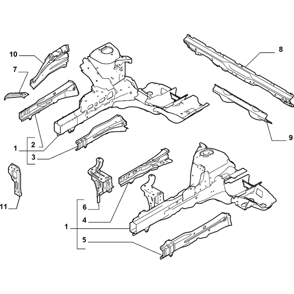 FIAT Fiorino 2007-2021 Bodyshell,Structure (Front Part) Support