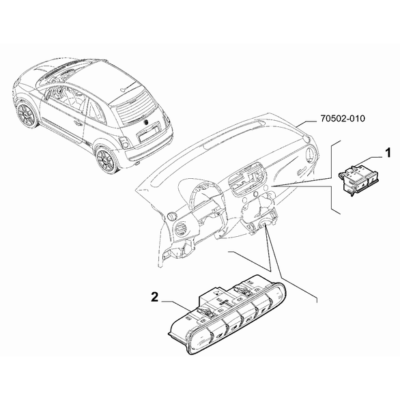 FIAT 500e 2013-Present Various Control Push Buttons And Switches Switch Panel
