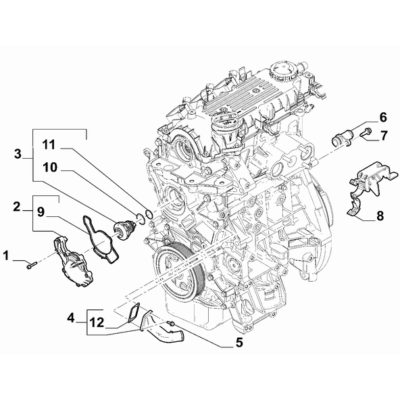 FIAT 500 2016-Present Water Pump And Lines Screw