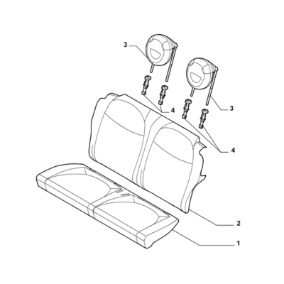FIAT 500 2007-2016 Rear Seat Lining Back Lining
