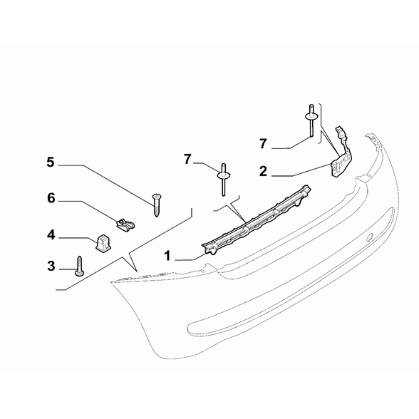 FIAT 500 2007-2016 Rear Bumper Rivet