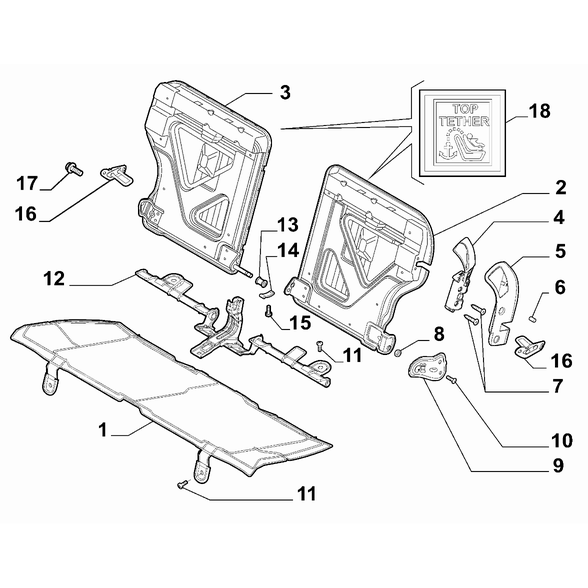 FIAT 500 2016-Present Rear Seat Screw