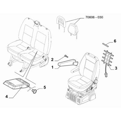FIAT Ducato 2006-2020 Front Seats Armrest
