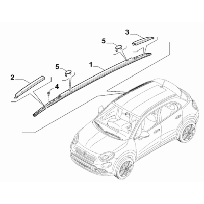 FIAT 500X 2016-Present External Accessories Bar