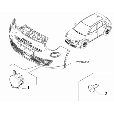 FIAT 600 2023-Present Outer Lighting Fog Lamp