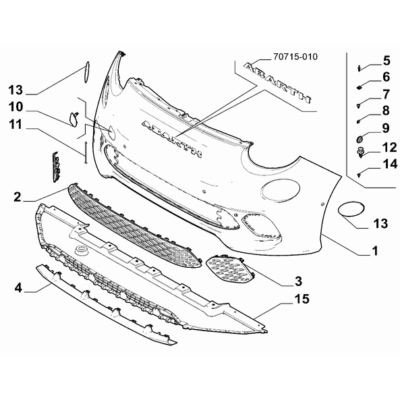 FIAT Abarth 500e 2023-Present Front Bumper Bracket