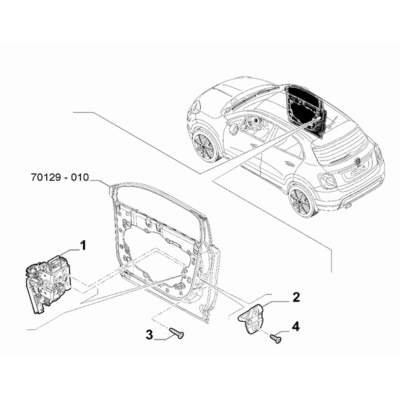 FIAT 500X 2016-Present Side Front Doors Lock