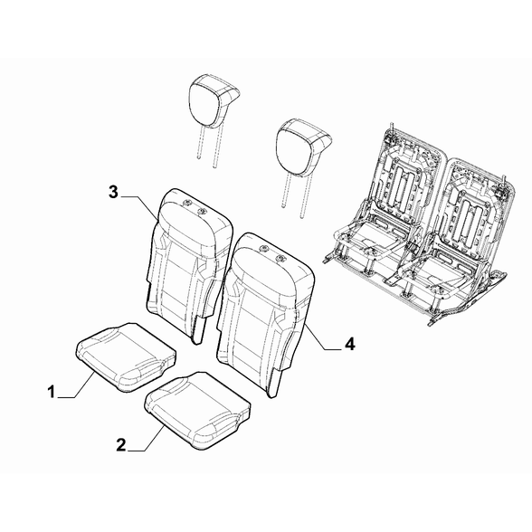 FIAT 500L 2012-2022 Rear Seat Padding