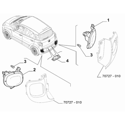 FIAT 500L 2012-2022 Outer Lighting Foglight