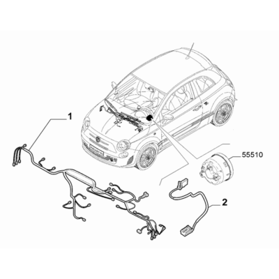 FIAT Abarth 595 2012-Present Cable Set (Centre) Cable Harness