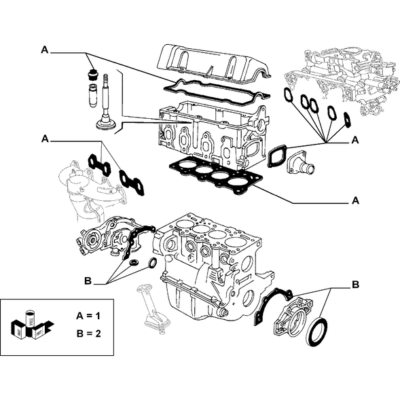 FIAT Doblo 2000-2010 Crankcase And Cylinder Head Valve Gaskets