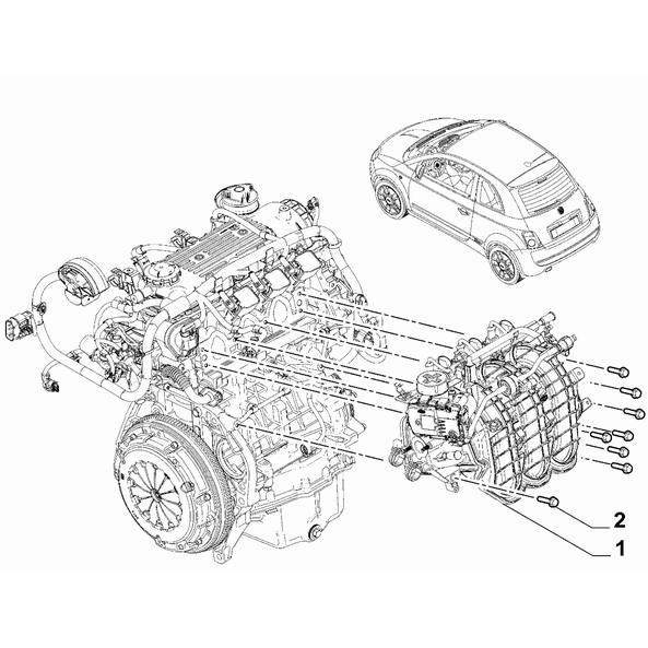 FIAT 500 2016-Present Intake Manifold Air Duct System
