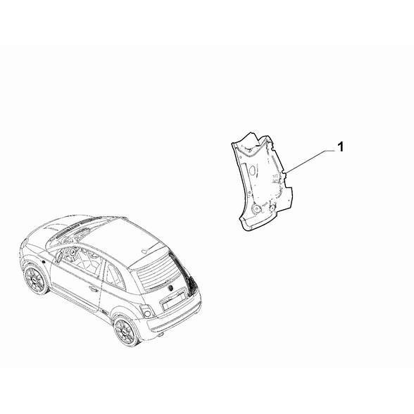 FIAT 500e 2013-Present Bodyshell, Panels (Rear Part) End Plate
